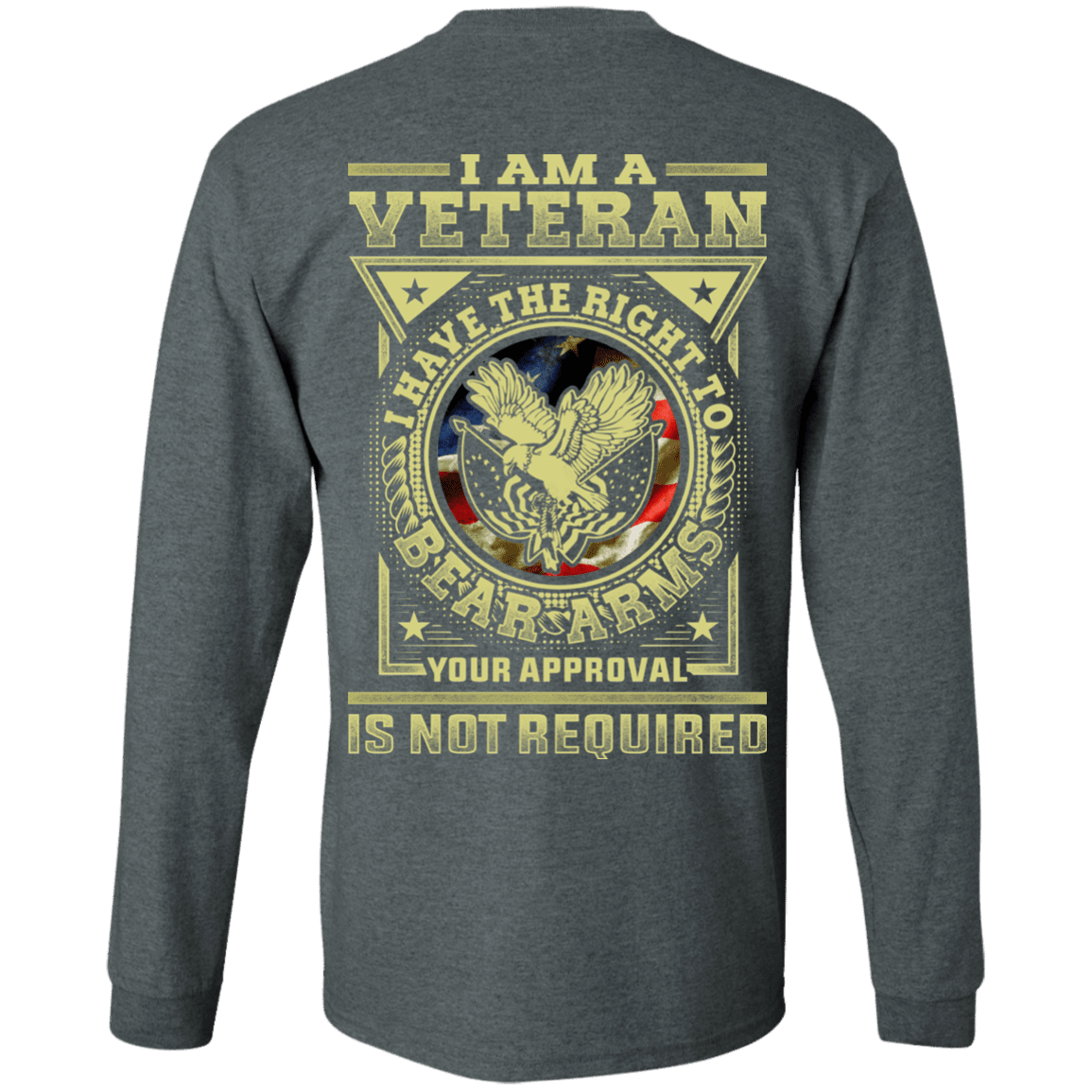 Military T-Shirt "Veteran Have the Right To Bear Arms" Men Back-TShirt-General-Veterans Nation