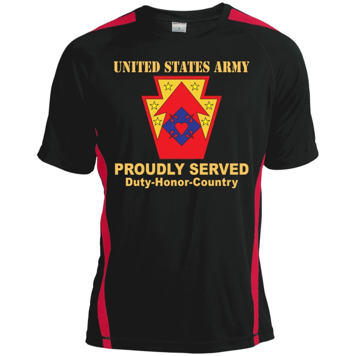 US ARMY 213 SUPPORT GROUP- Proudly Served T-Shirt On Front For Men-TShirt-Army-Veterans Nation