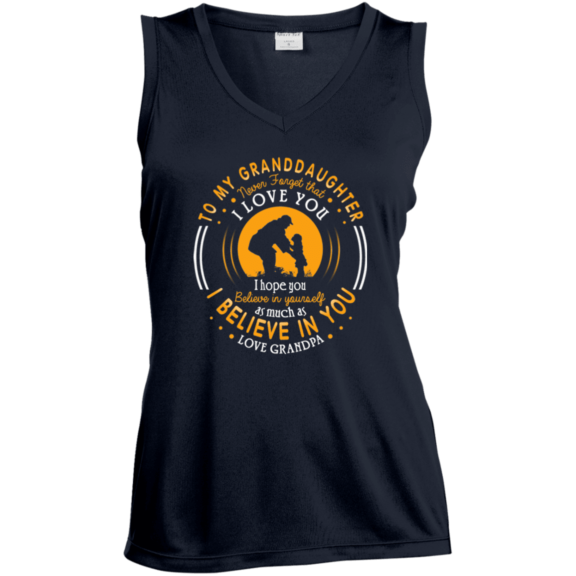 Military T-Shirt "Father's Day - To My Granddaughter I Belive In You - Women" Front-TShirt-General-Veterans Nation