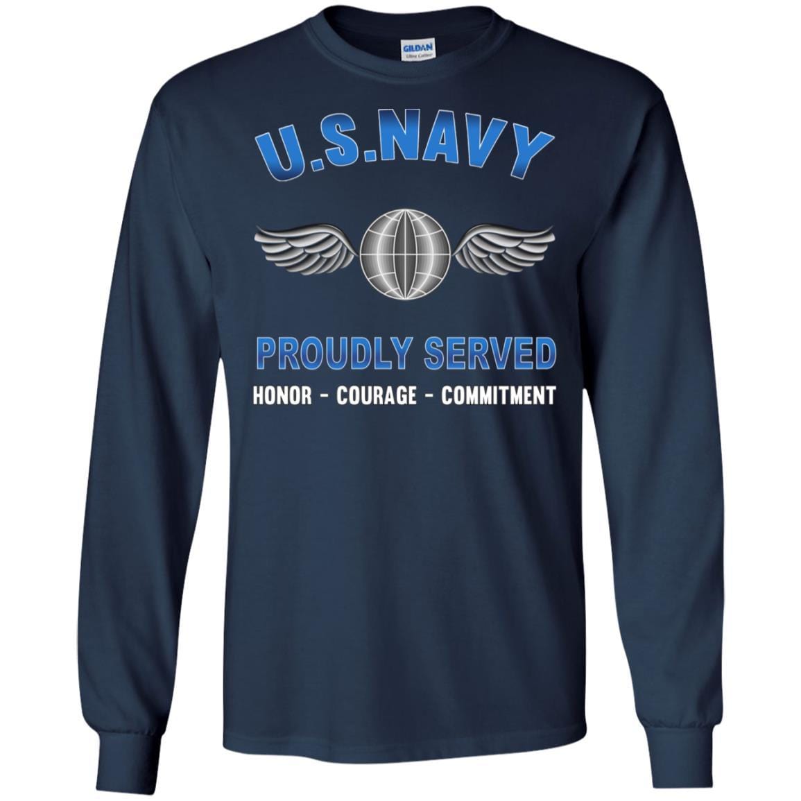 Navy Aviation Electricians Mate Navy AE - Proudly Served T-Shirt For Men On Front-TShirt-Navy-Veterans Nation