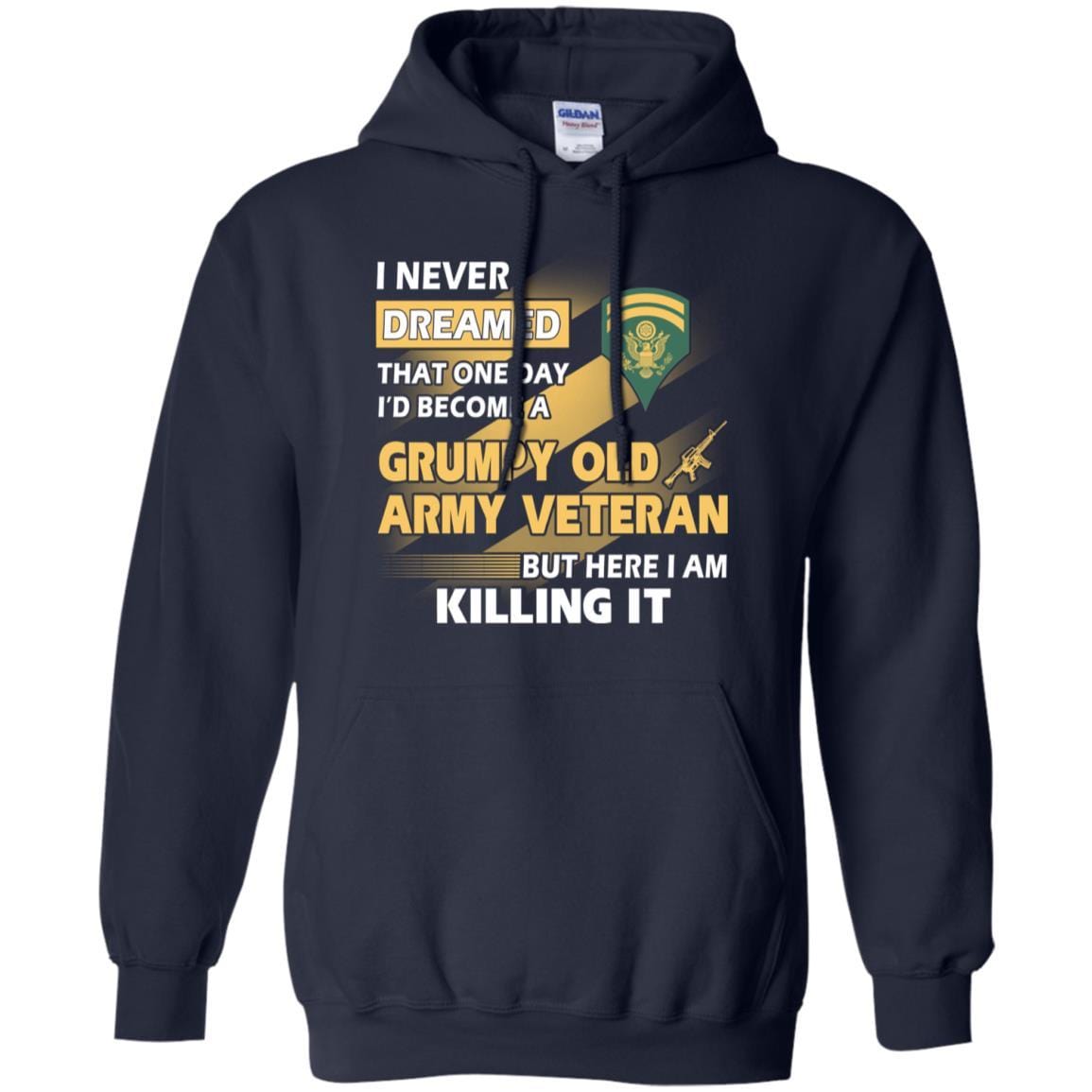 US Army T-Shirt "Grumpy Old Veteran" E-6 SPC(SP6) On Front-TShirt-Army-Veterans Nation