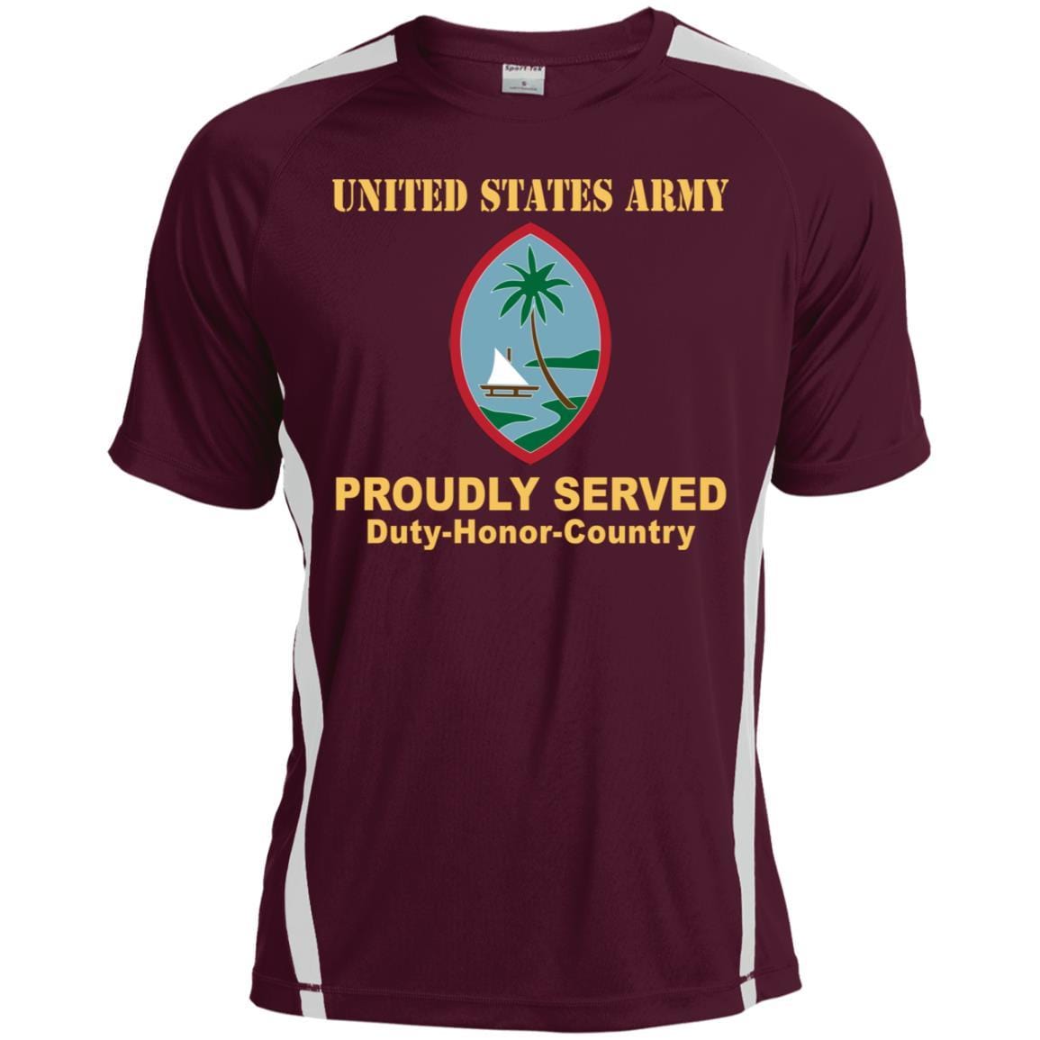 US ARMY CSIB GUAM ARMY NATIONAL GUARD ELEMENT JOINT FORCE HEADQUARTERS- Proudly Served T-Shirt On Front For Men-TShirt-Army-Veterans Nation