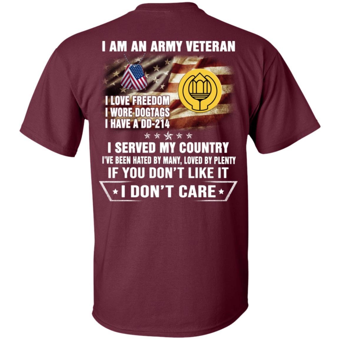 T-Shirt "I Am An Army Chaplain Assistant Veteran" On Back-TShirt-Army-Veterans Nation