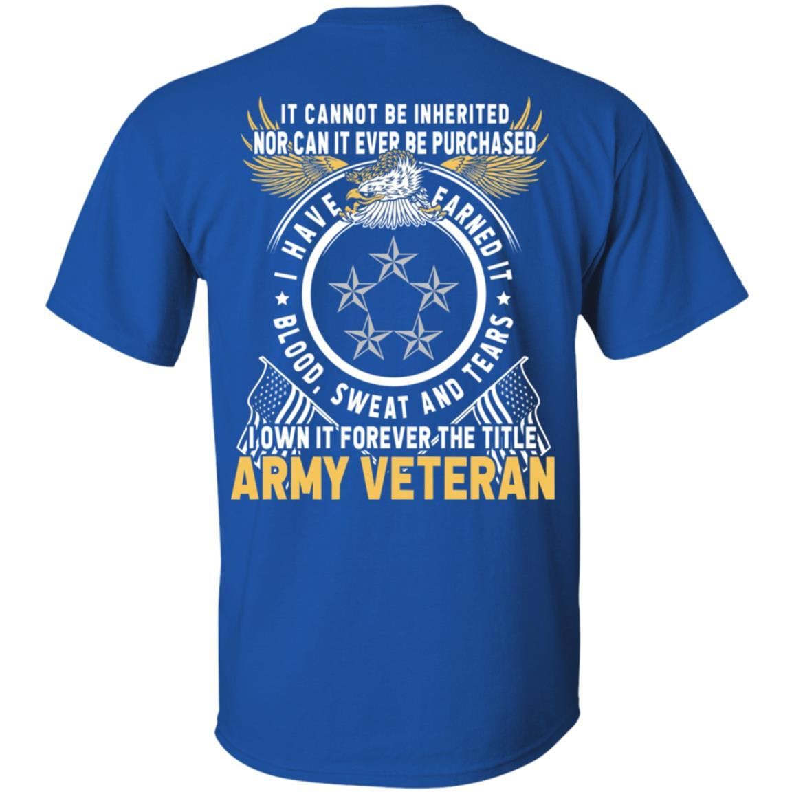 US Army O-10 General of the Army O10 GA General Officer Ranks T-Shirt For Men On Back-TShirt-Army-Veterans Nation