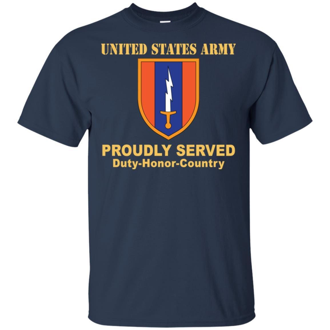 US ARMY 1ST SIGNAL- Proudly Served T-Shirt On Front For Men-TShirt-Army-Veterans Nation