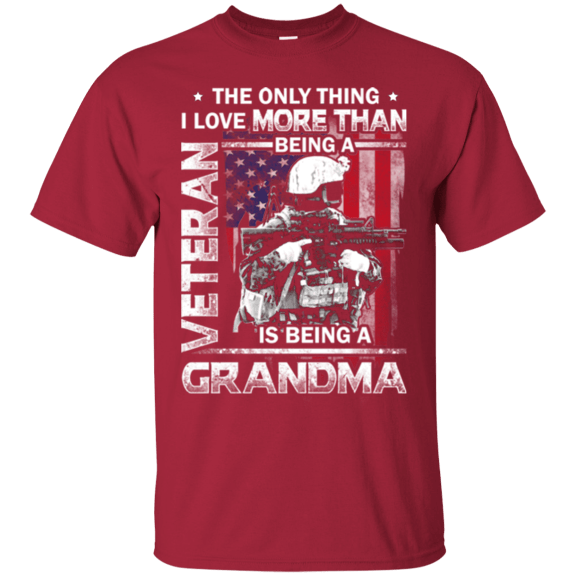 Military T-Shirt "I Love Being a Grandma Veteran" - Front-TShirt-General-Veterans Nation