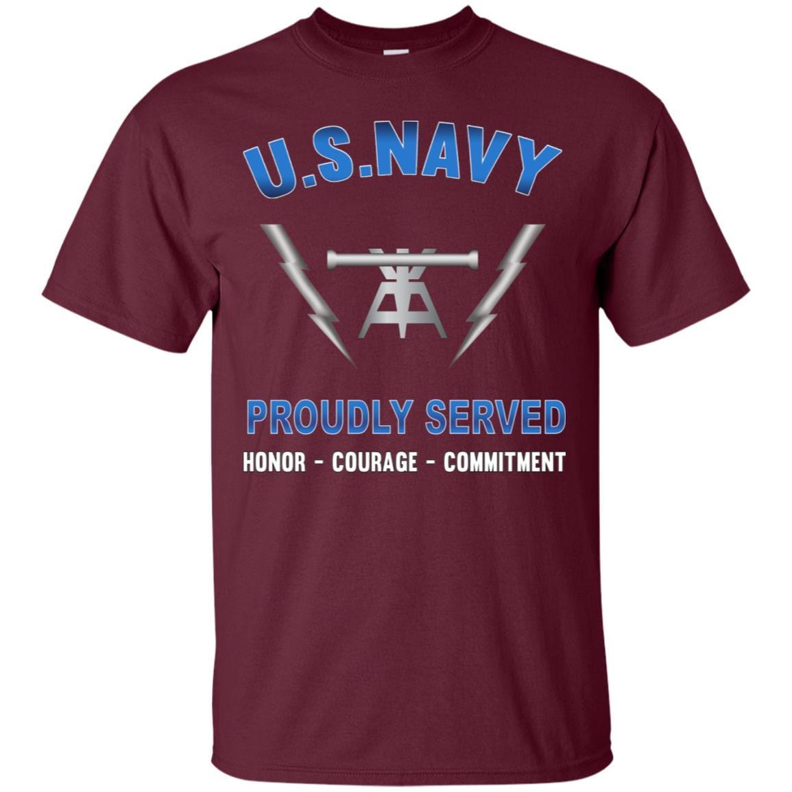 Navy Fire Controlman Navy FC - Proudly Served T-Shirt For Men On Front-TShirt-Navy-Veterans Nation