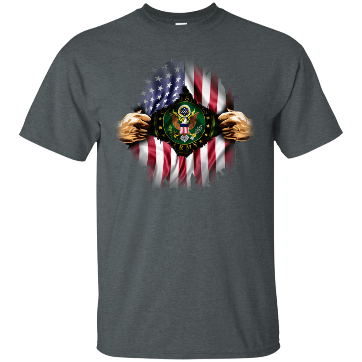 Proud Army Hero Men Front T Shirt-TShirt-Army-Veterans Nation