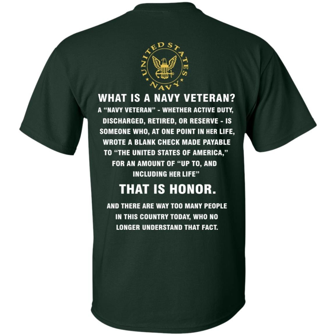 US Navy - What Is An Army Veteran T-Shirt On Back-Apparel-Veterans Nation
