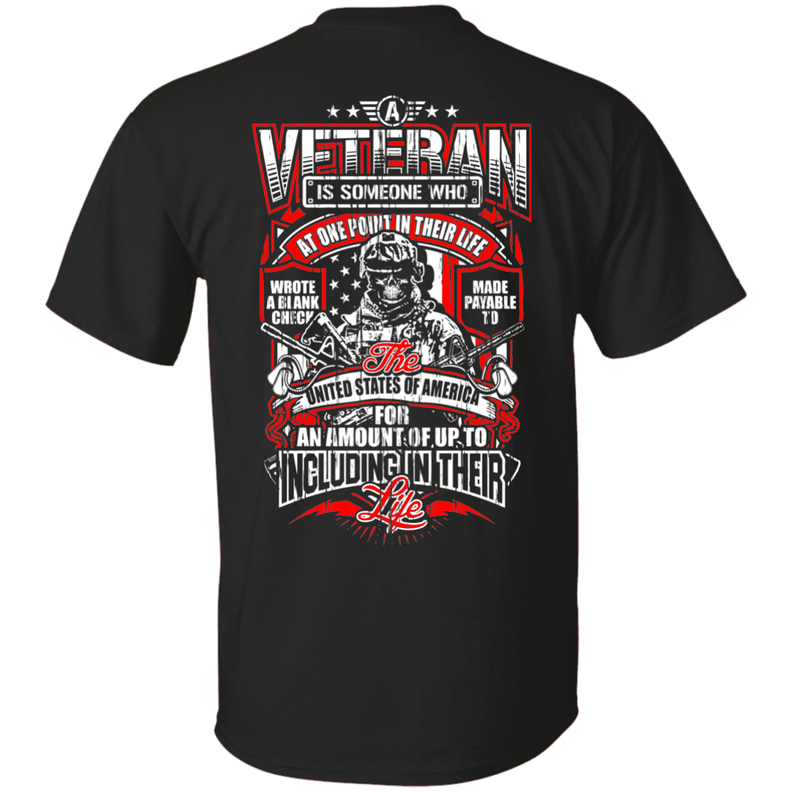 Military T-Shirt "A Veteran" Men Back-TShirt-General-Veterans Nation