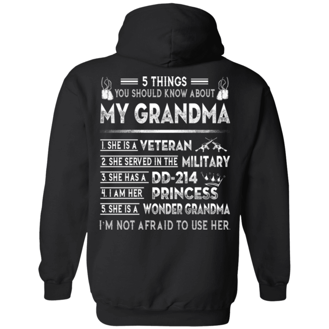 Military T-Shirt "5 Things You Should Know About My Grandma DD214"-TShirt-General-Veterans Nation