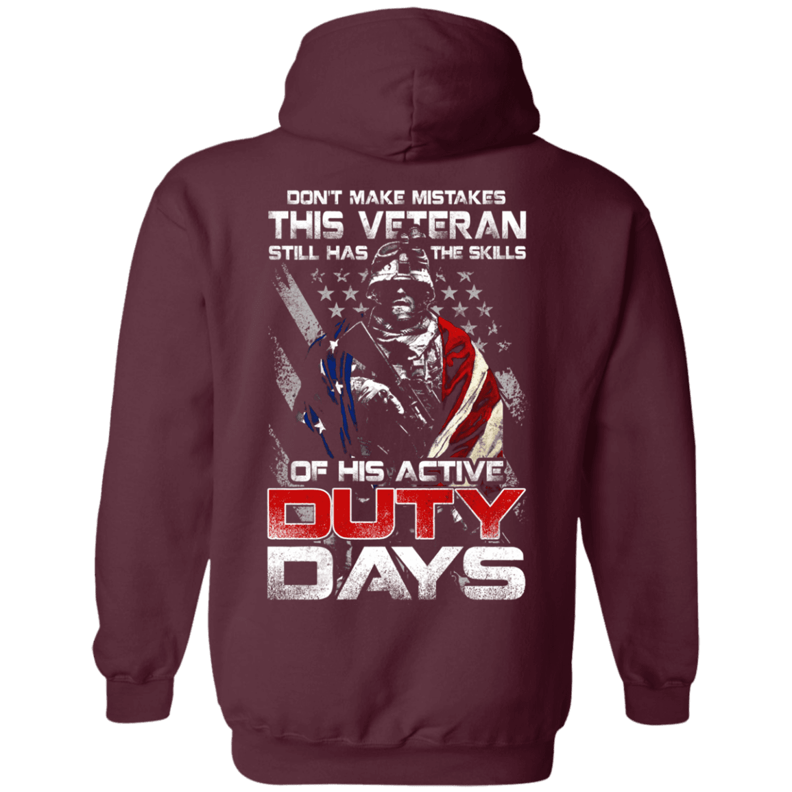 Military T-Shirt "Don't Make Mistakes With This Veteran Has Skills of His Active Duty Days" Men Back-TShirt-General-Veterans Nation