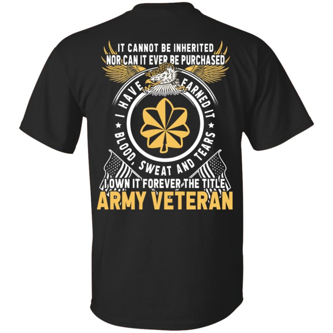 US Army O-4 Major O4 MAJ Field Officer Ranks T-Shirt For Men On Back-TShirt-Army-Veterans Nation