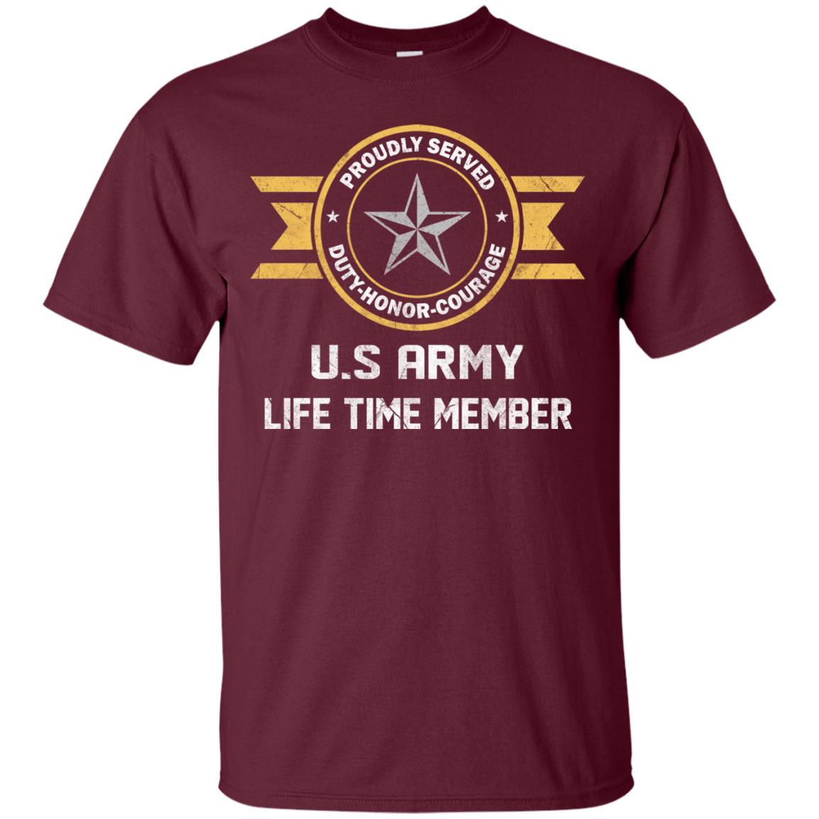 Life Time Member - US Army O-7 Brigadier General O7 BG General Officer Ranks Men T Shirt On Front-TShirt-Army-Veterans Nation