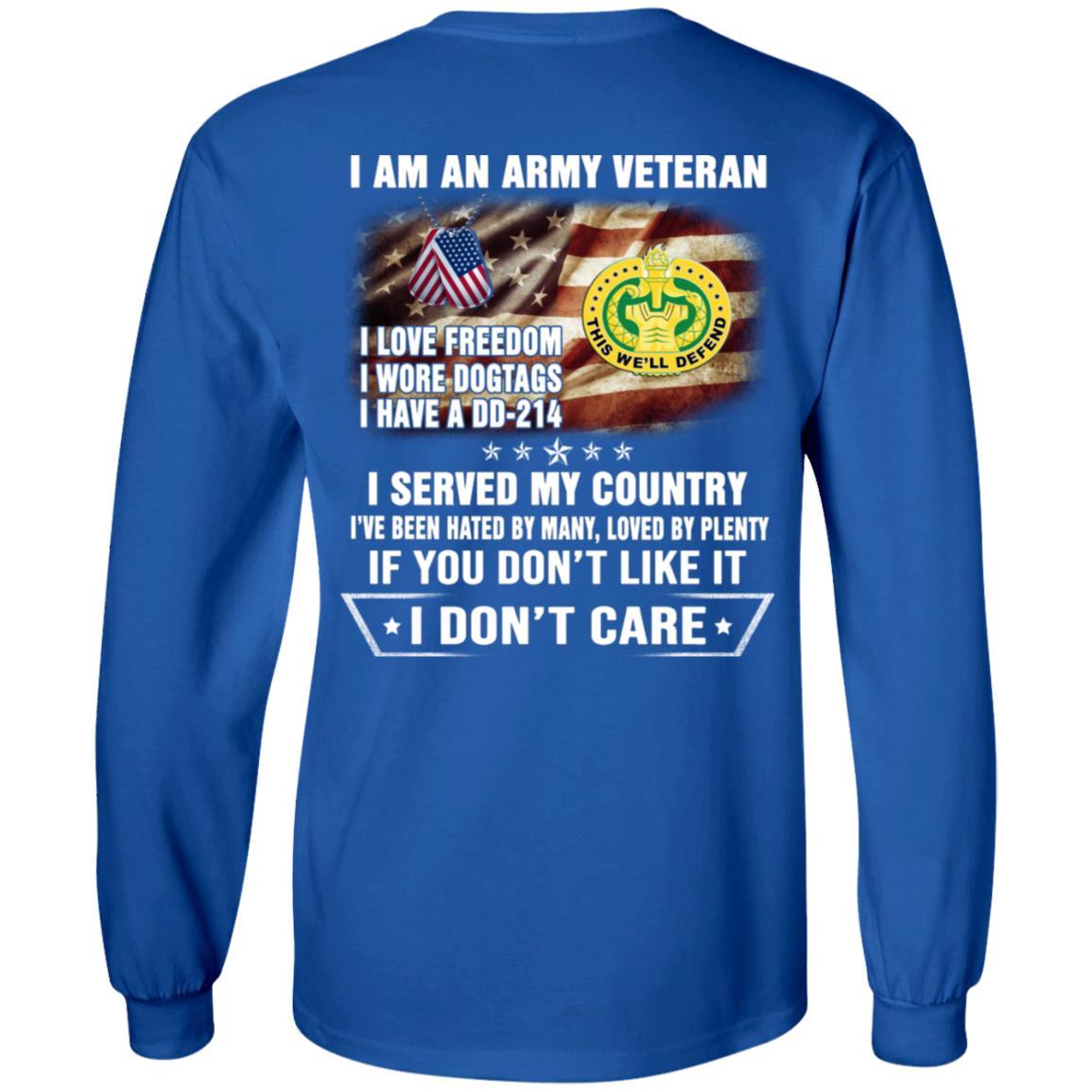 T-Shirt "I Am An Army Drill Sergeant Veteran" On Back-TShirt-Army-Veterans Nation