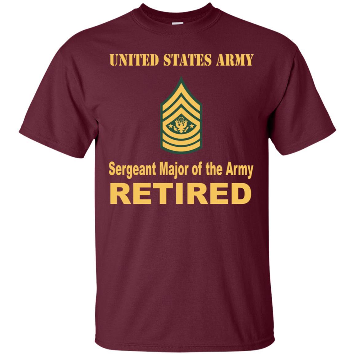US Army E-9 Sergeant Major of the Army E9 SMA Noncommissioned Officer Retired Men T Shirt On Front-TShirt-Army-Veterans Nation