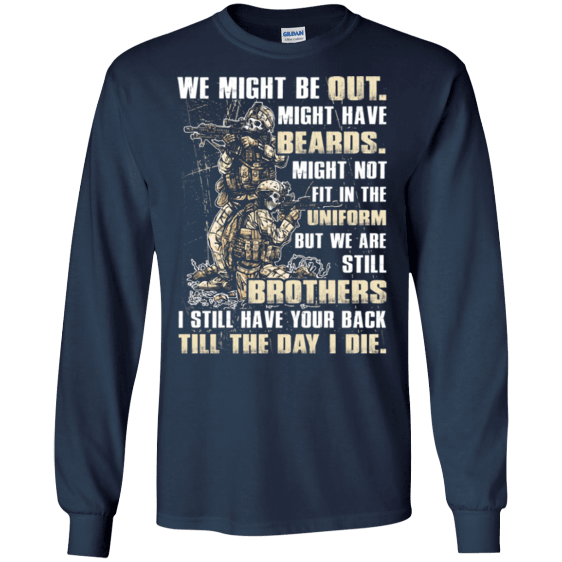 Military T-Shirt "Brothers Till The Day I Die Veteran" Front-TShirt-General-Veterans Nation