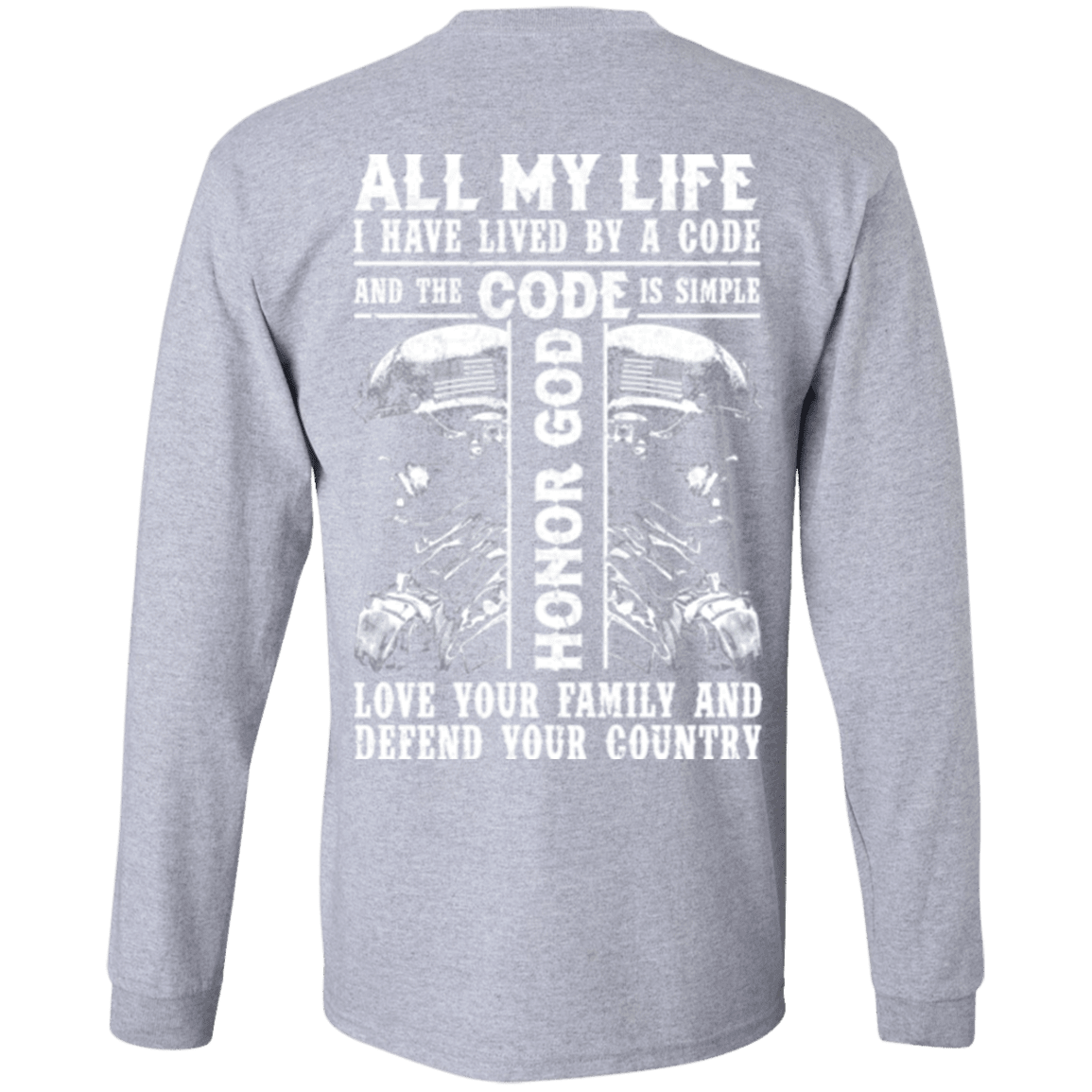 Military T-Shirt "Honor God Love Family And Defend Your Country Veteran"-TShirt-General-Veterans Nation