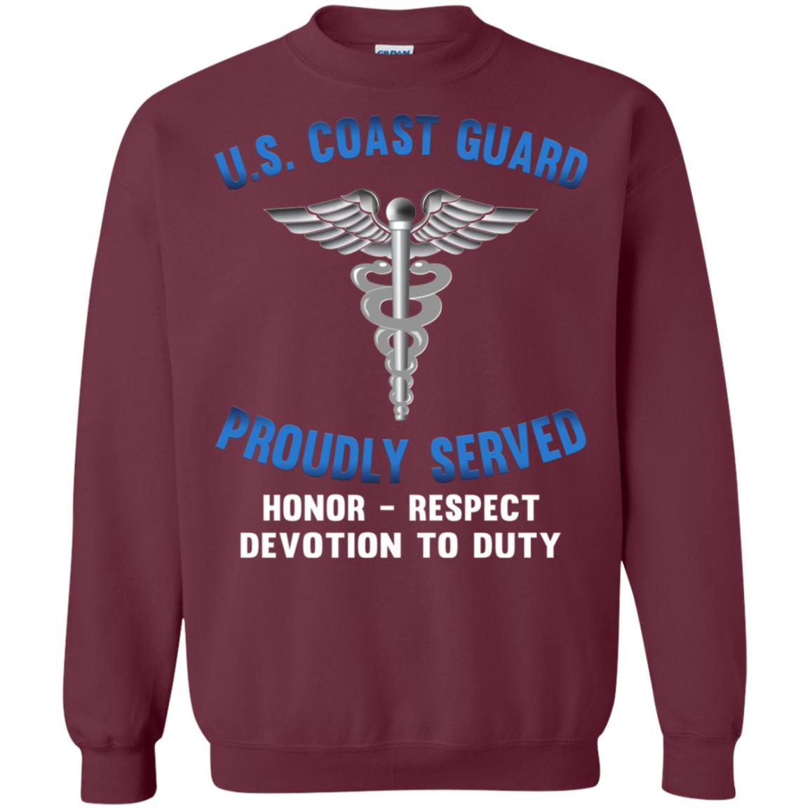 US Coast Guard Health Services Technician HS Logo Proudly Served T-Shirt For Men On Front-TShirt-USCG-Veterans Nation