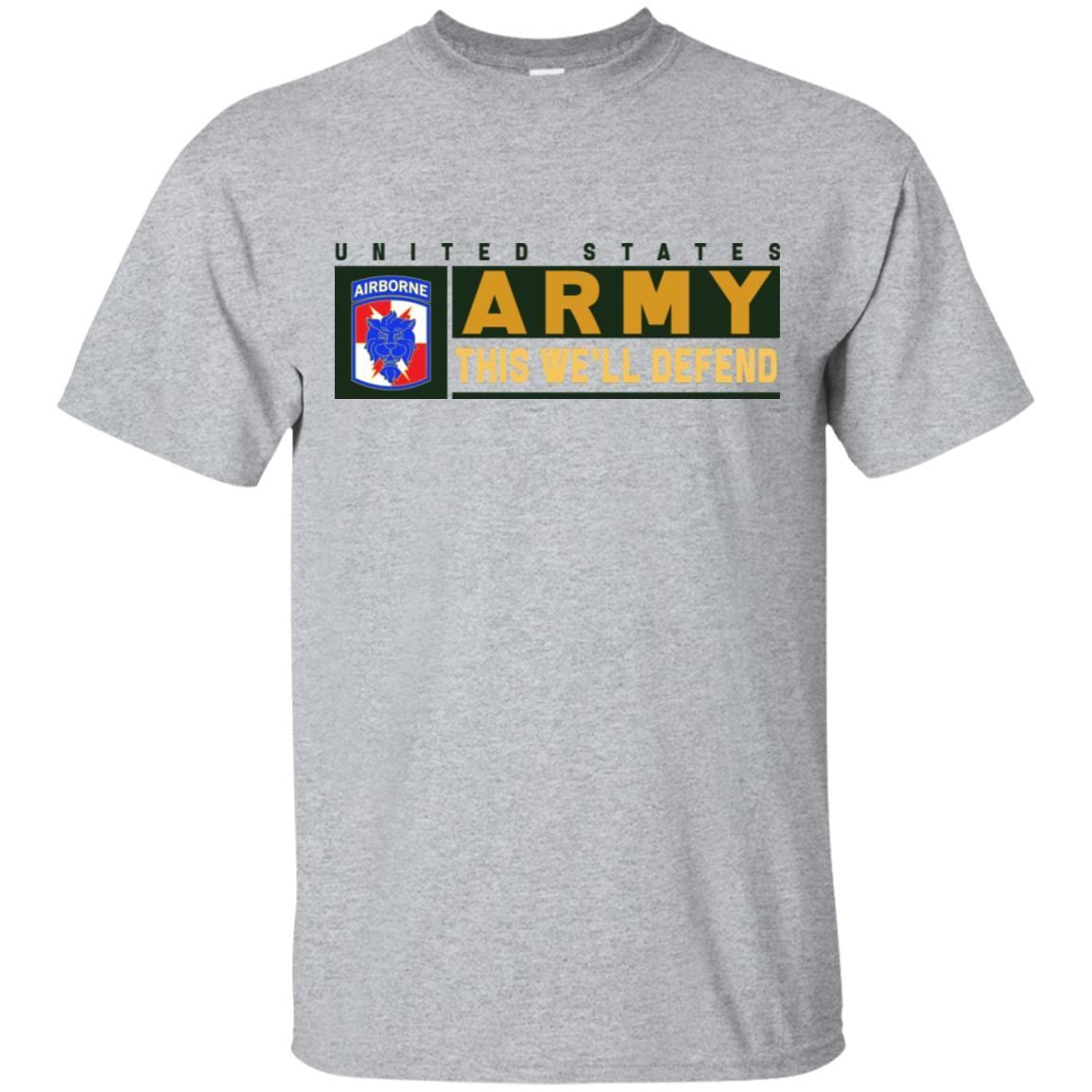 US Army 35TH SIGNAL BRIGADE W AIRBORNE TAB- This We'll Defend T-Shirt On Front For Men-TShirt-Army-Veterans Nation