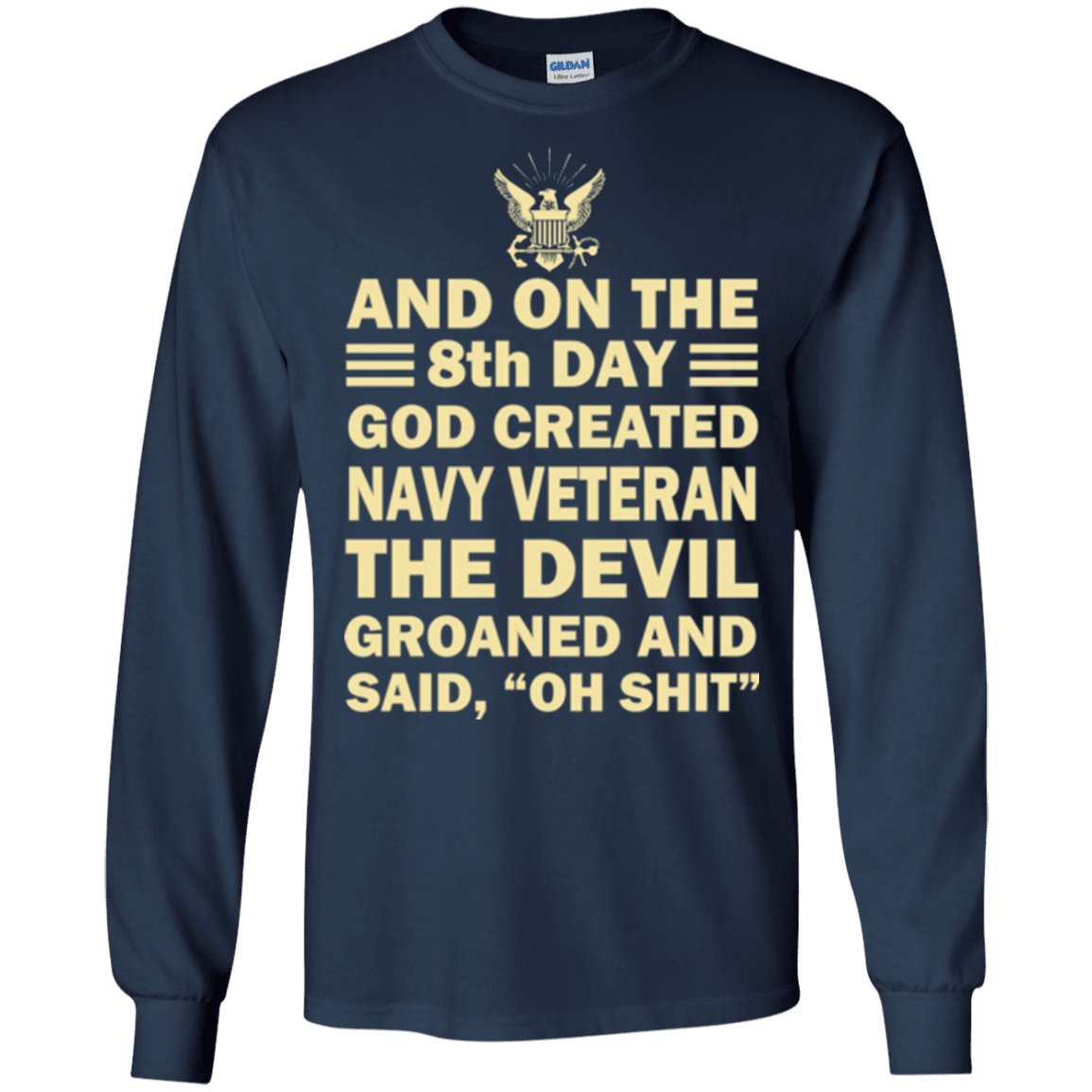 Military T-Shirt "God Created Navy Veteran"-TShirt-General-Veterans Nation