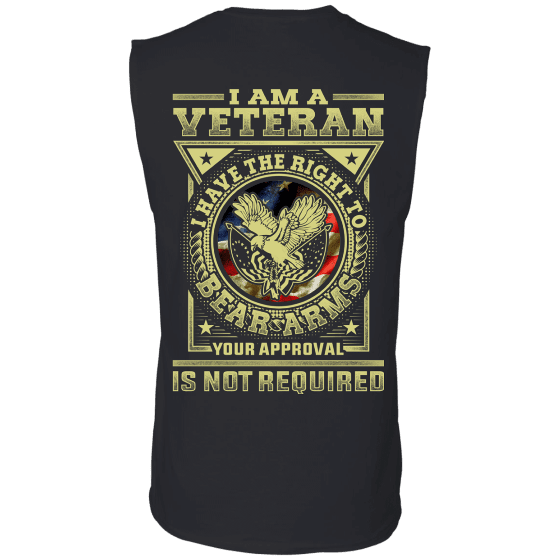 Military T-Shirt "Veteran Have the Right To Bear Arms" Men Back-TShirt-General-Veterans Nation