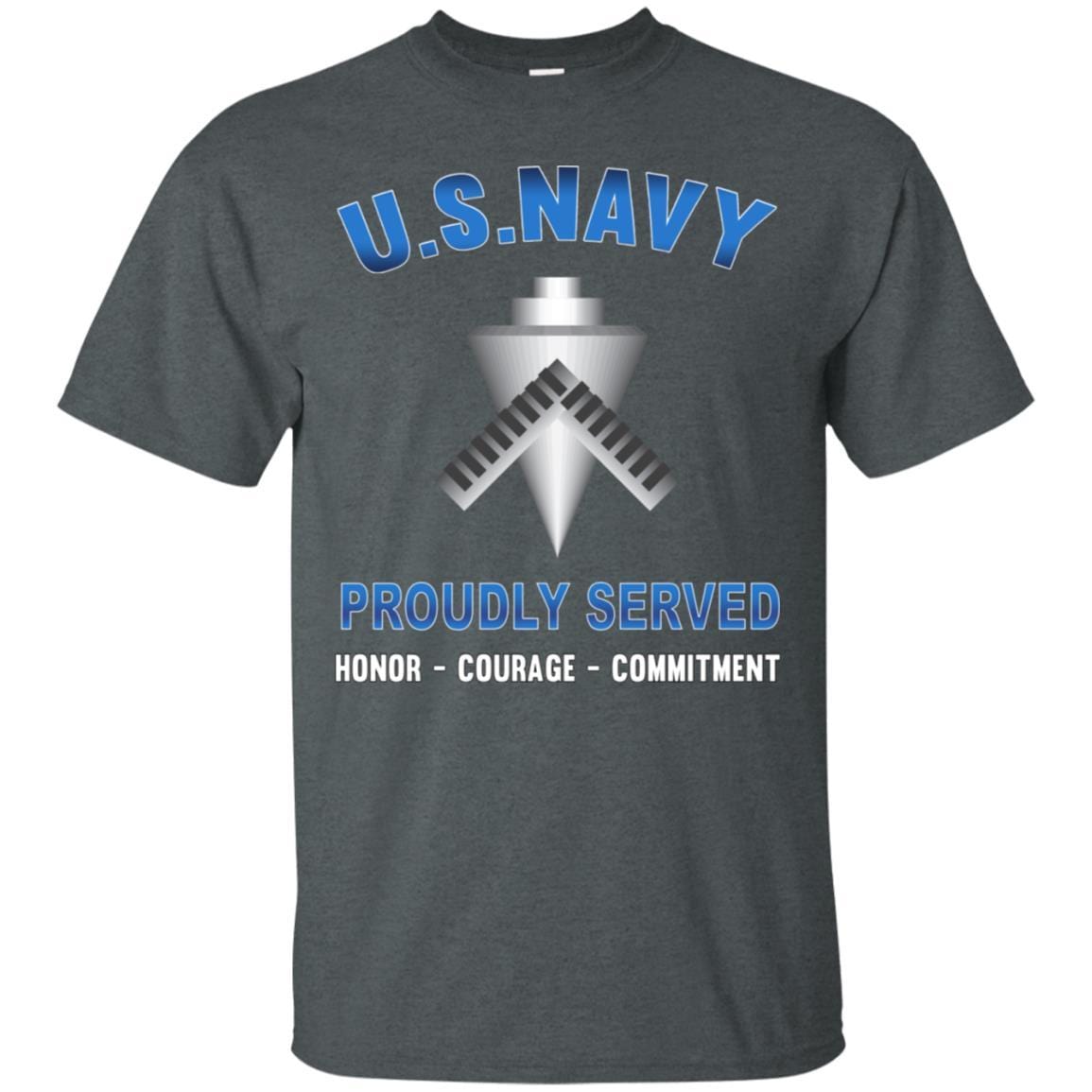 U.S Navy Builder Navy BU - Proudly Served T-Shirt For Men On Front-TShirt-Navy-Veterans Nation