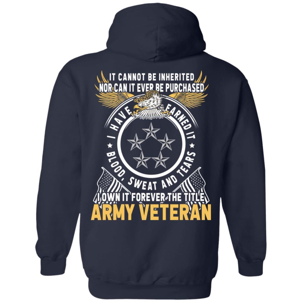 US Army O-10 General of the Army O10 GA General Officer Ranks T-Shirt For Men On Back-TShirt-Army-Veterans Nation