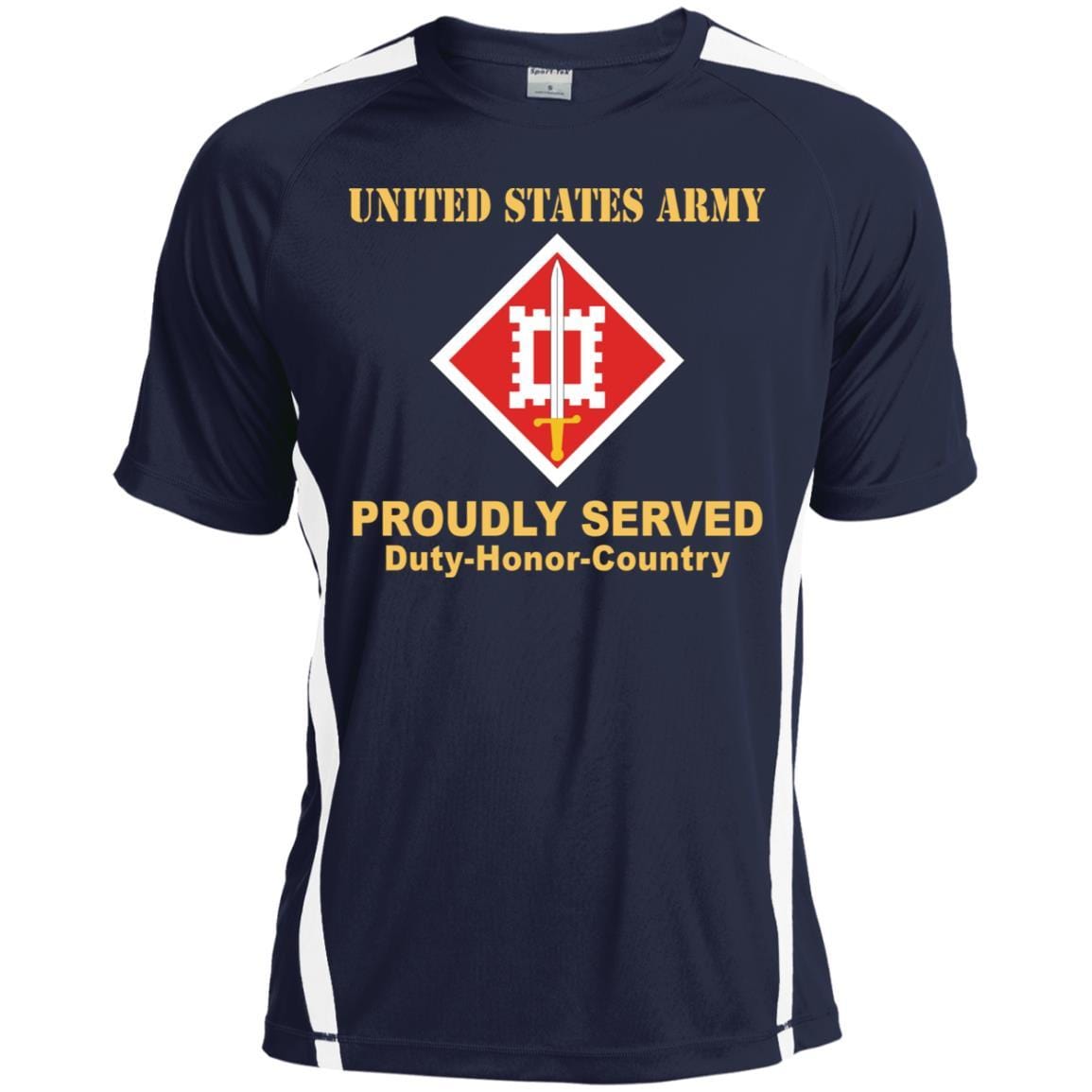 US ARMY 18TH ENGINEER BRIGADE- Proudly Served T-Shirt On Front For Men-TShirt-Army-Veterans Nation