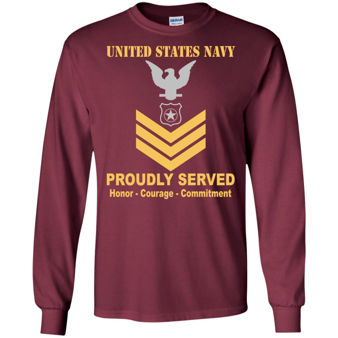 U.S Navy Master-at-arms Navy MA E-6 Rating Badges Proudly Served T-Shirt For Men On Front-TShirt-Navy-Veterans Nation