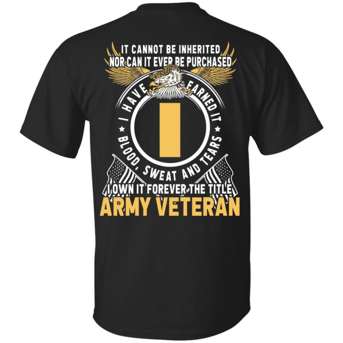 US Army O-1 Second Lieutenant O1 2LT Commissioned Officer Ranks T-Shirt For Men On Back-TShirt-Army-Veterans Nation