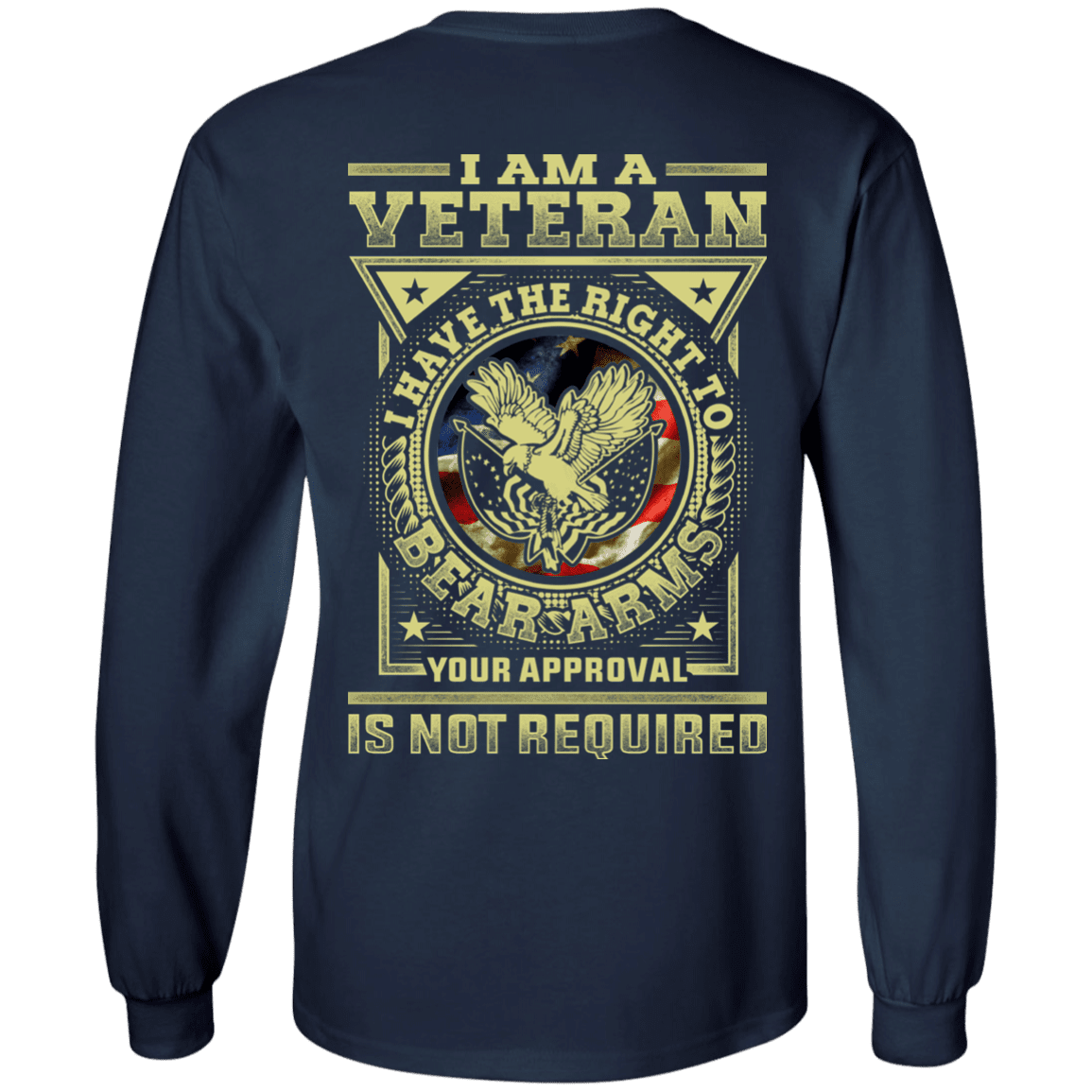 Military T-Shirt "Veteran Have the Right To Bear Arms" Men Back-TShirt-General-Veterans Nation