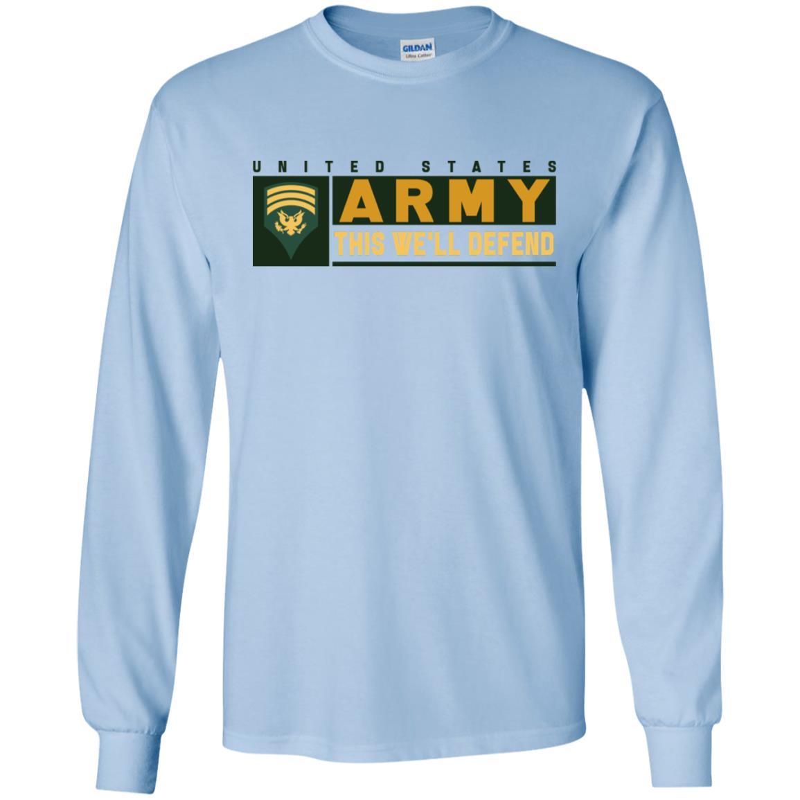 US Army E-7 SPC This We Will Defend T-Shirt On Front For Men-TShirt-Army-Veterans Nation