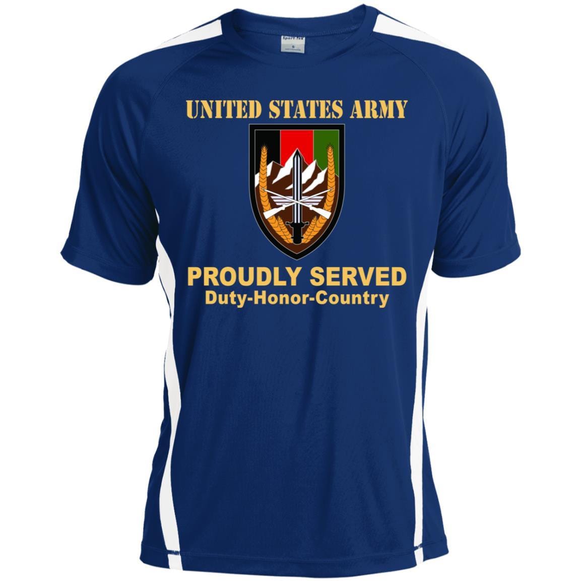 US ARMY CSIB ARMY ELEMENT, UNITED STATES FORCES-AFGHANISTAN- Proudly Served T-Shirt On Front For Men-TShirt-Army-Veterans Nation