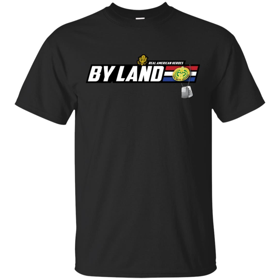 US Army T-Shirt "Drill Sergeant Real American Heroes By Land" On Front-TShirt-Army-Veterans Nation