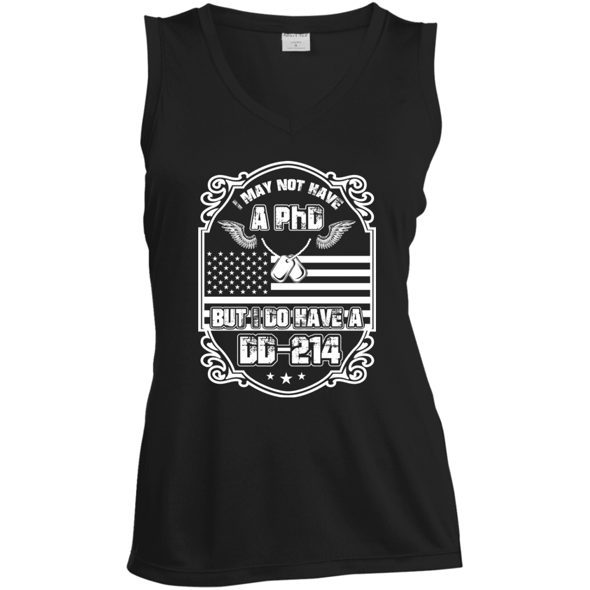 Military T-Shirt "I May Not Have A PhD But I Have DD214"-TShirt-General-Veterans Nation