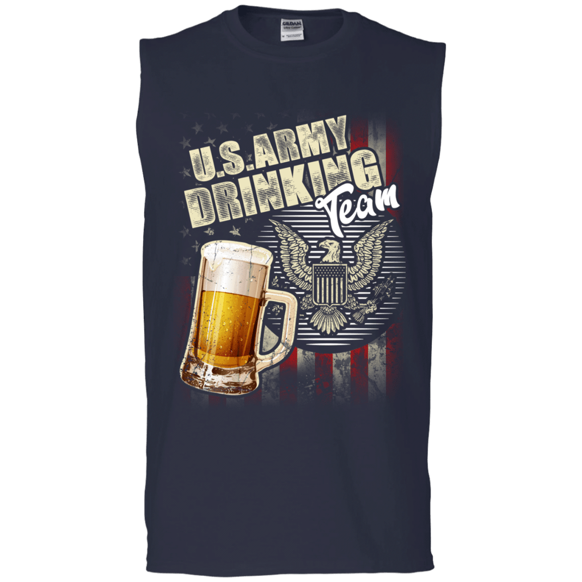 US Army Drinking Bear Team Front T Shirts-TShirt-Army-Veterans Nation