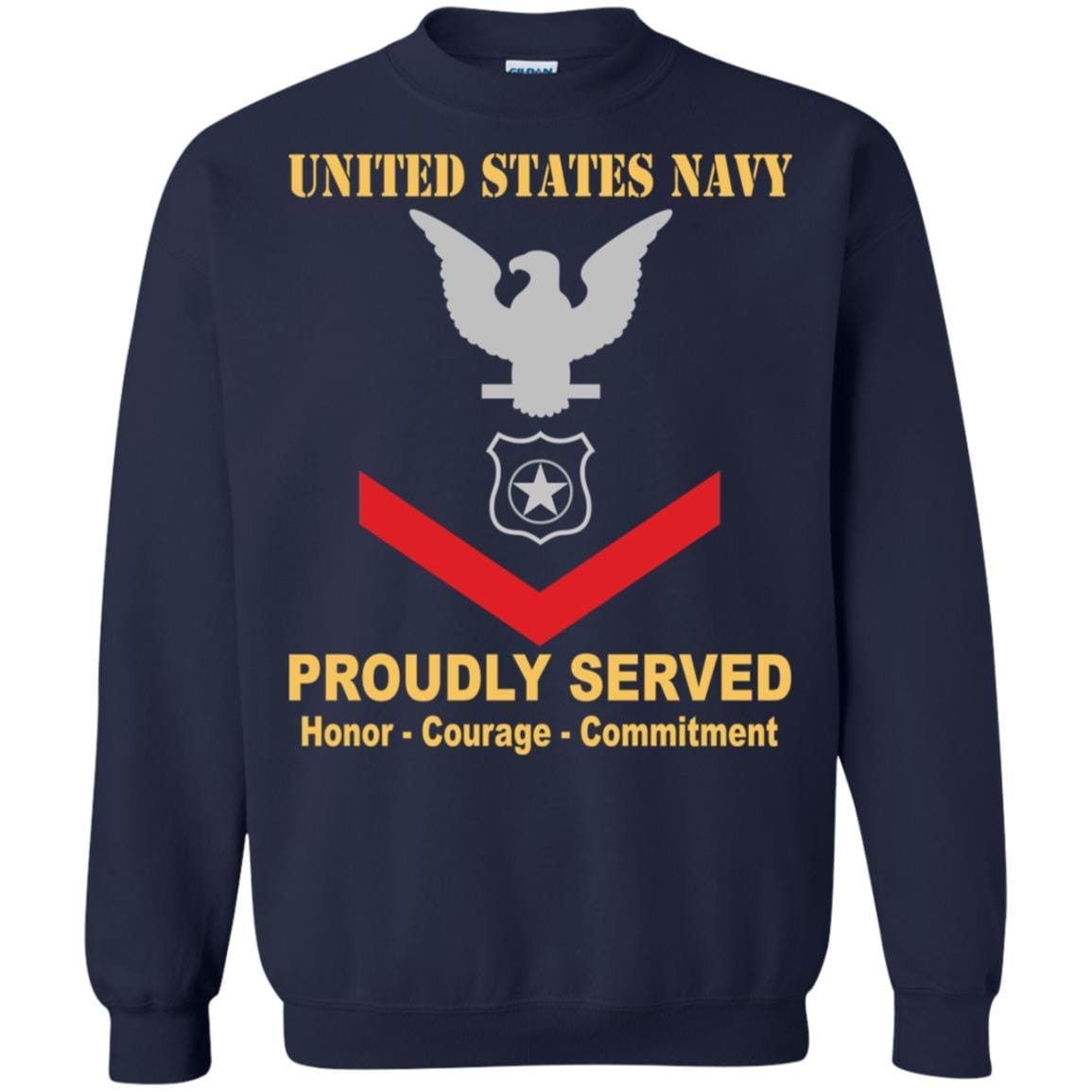 U.S Navy Master-at-arms Navy MA E-4 Rating Badges Proudly Served T-Shirt For Men On Front-TShirt-Navy-Veterans Nation