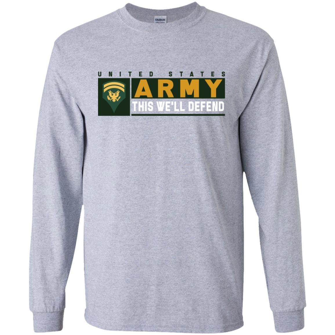 US Army E-6 SPC This We Will Defend Long Sleeve - Pullover Hoodie-TShirt-Army-Veterans Nation