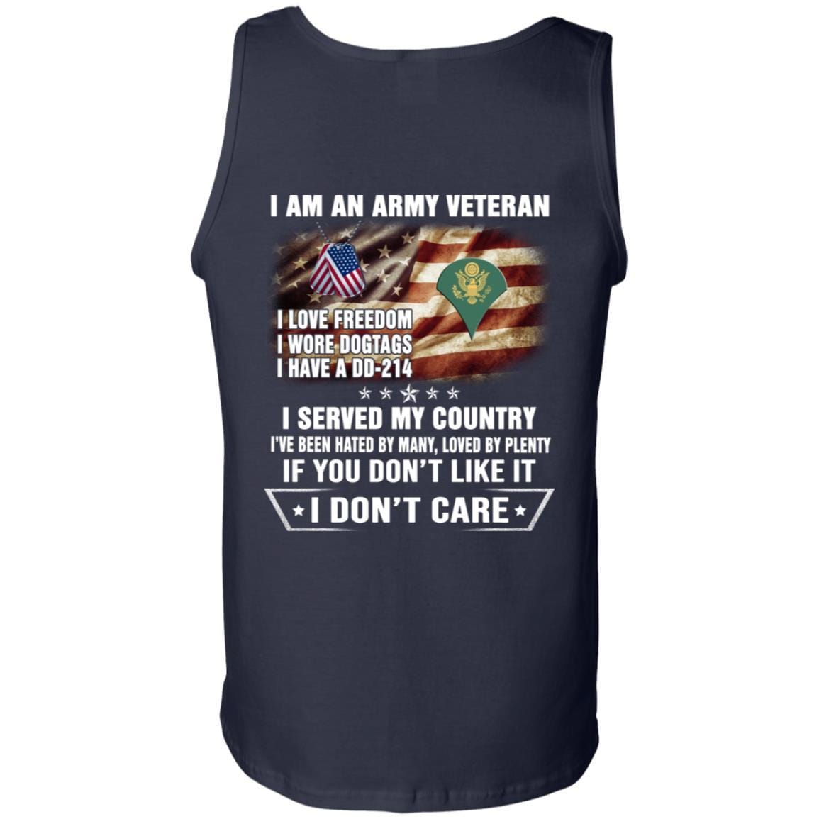 T-Shirt "I Am An Army Veteran" E-4 SPC(SP4)Rank On Back-TShirt-Army-Veterans Nation