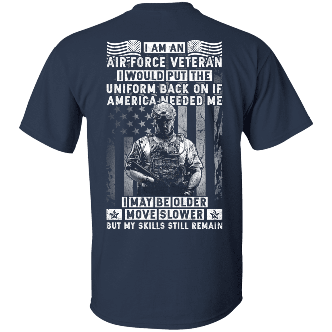 I am an Air Force Veteran Men Back T Shirts-TShirt-USAF-Veterans Nation