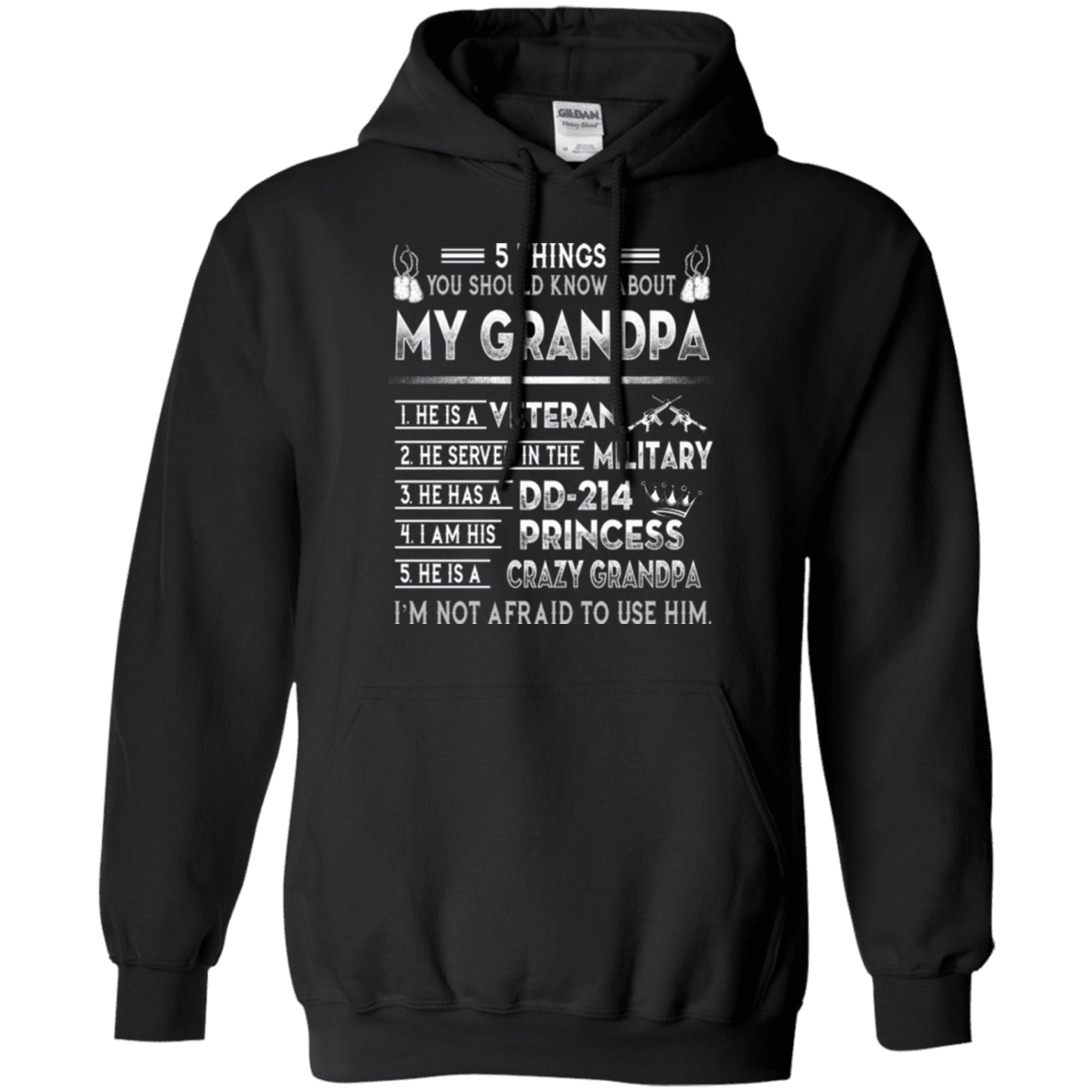 Military T-Shirt "5 Thing You Know My Grandpa Veteran DD 214"-TShirt-General-Veterans Nation