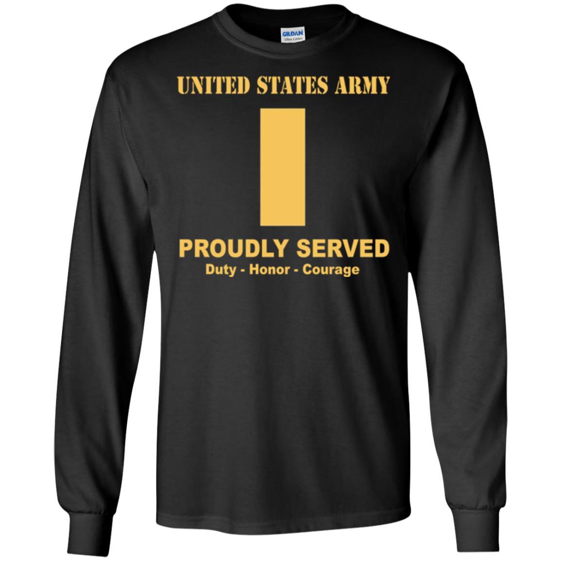 US Army O-1 Second Lieutenant O1 2LT Commissioned Officer Ranks Men Front Shirt US Army Rank-TShirt-Army-Veterans Nation