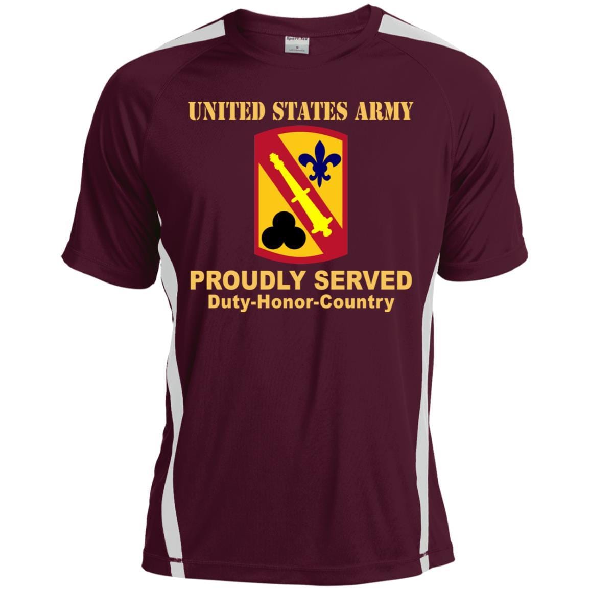 US ARMY 42 FIELD ARTILLERY BRIGADE- Proudly Served T-Shirt On Front For Men-TShirt-Army-Veterans Nation