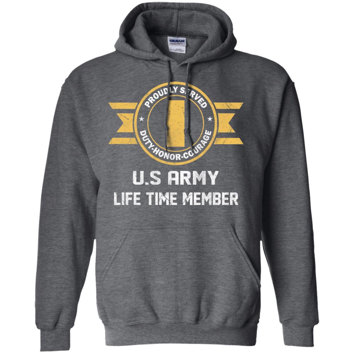 Life Time Member - US Army O-1 Second Lieutenant O1 2LT Commissioned Officer Ranks Men T Shirt On Front-TShirt-Army-Veterans Nation