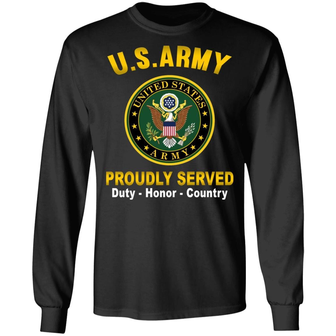 US Army T-Shirt "Logo Proudly Served" On Front-TShirt-Army-Veterans Nation