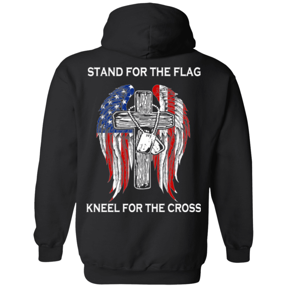 Military T-Shirt "Veteran - Stand For The Flag Kneel For The Cross"-TShirt-General-Veterans Nation