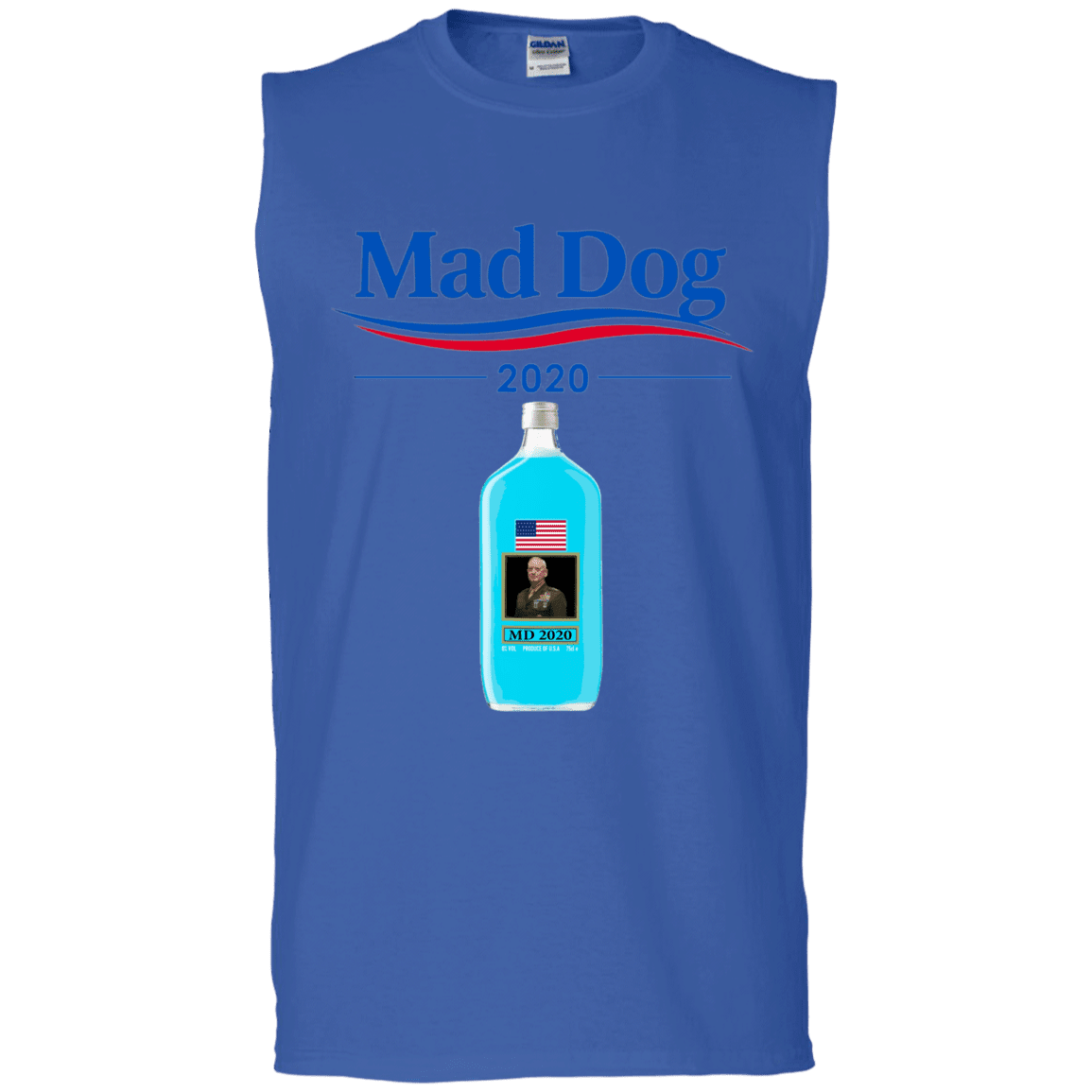 Military T-Shirt "Funny Mad Dog 2020 Blue Men" Front-TShirt-General-Veterans Nation