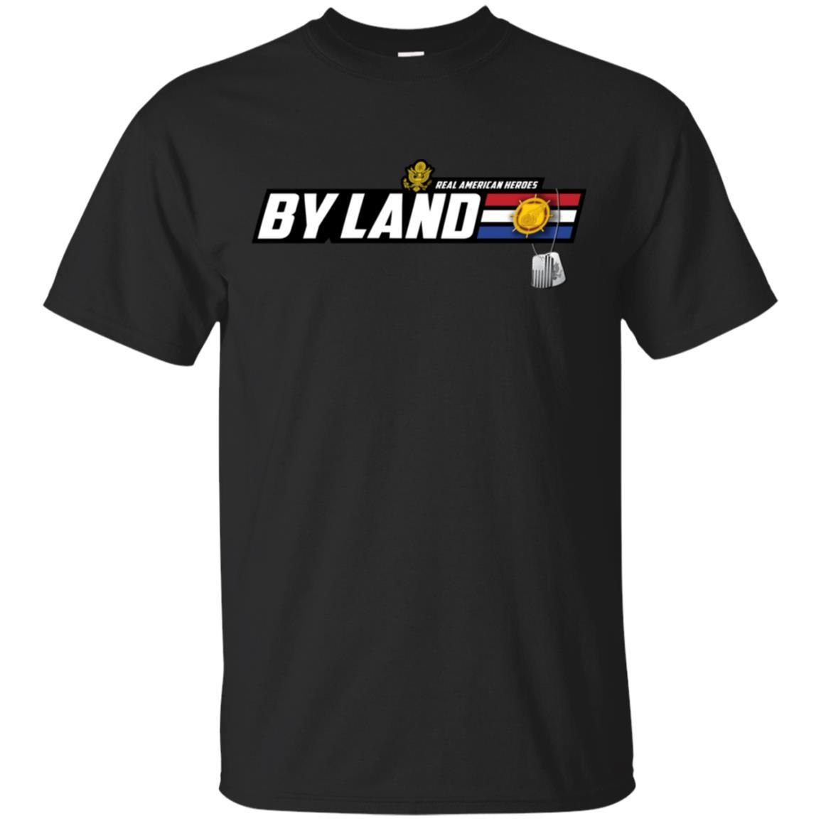US Army T-Shirt "Transportation Corps Real American Heroes By Land" On Front-TShirt-Army-Veterans Nation