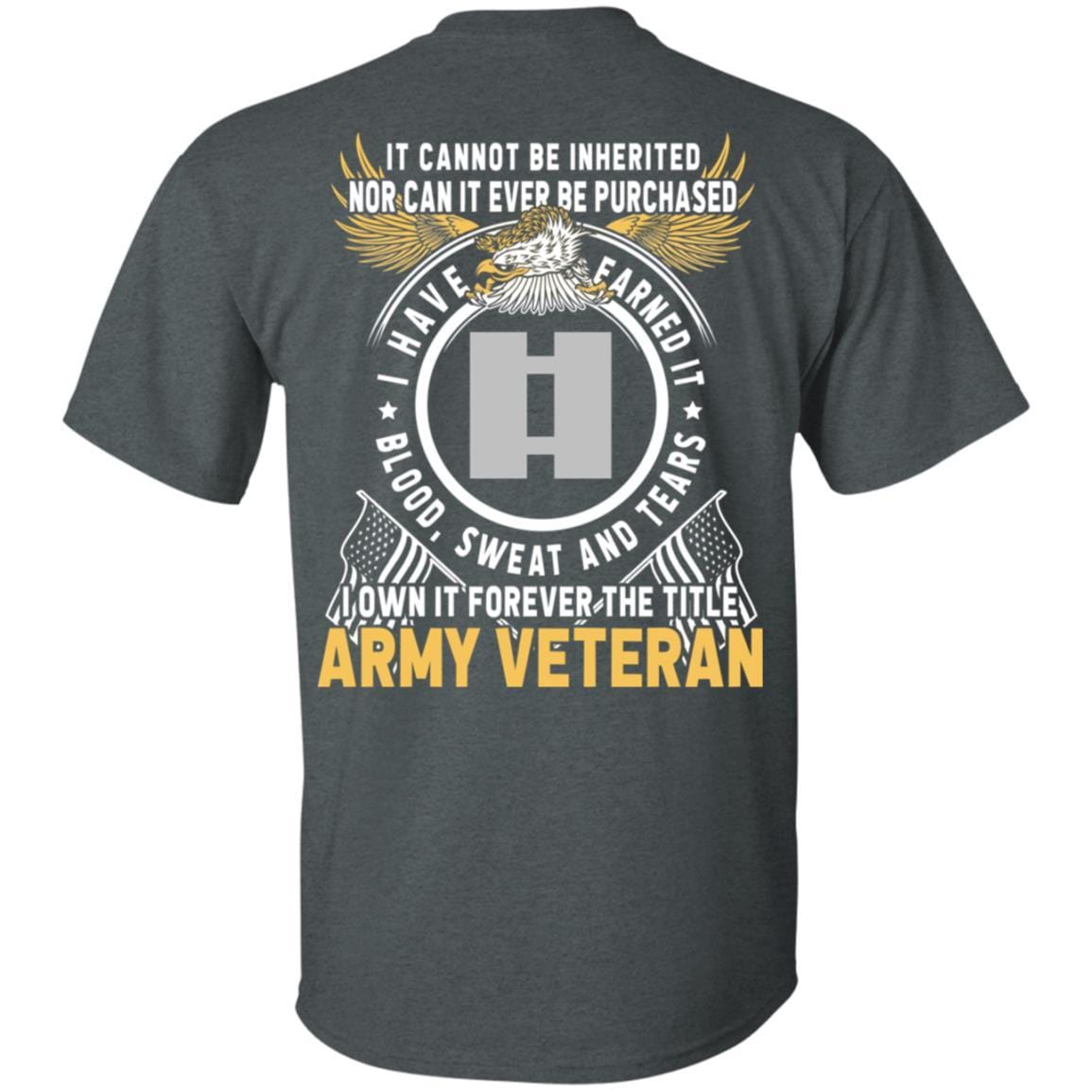 US Army O-3 Captain O3 CPT Commissioned Officer Ranks T-Shirt For Men On Back-TShirt-Army-Veterans Nation